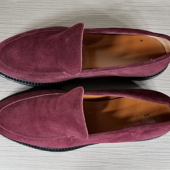 Aquatalia Kelsey Weatherproof Loafer, Oxblood Suede, Womens Size 6 - Picture 8 of 10